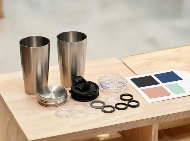 Stainless steel drinkware material bench